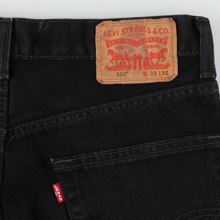 Levi's 550 Black Denim Tapered Denim Pants Men's W34 cotton black type Vintage Second Hand