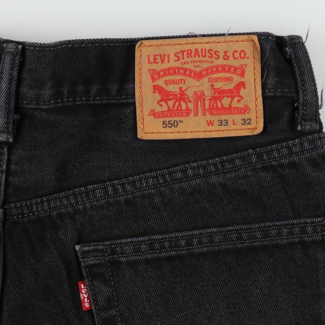 Levi's 550 Black Denim Tapered Denim Pants Men's W32 equivalent cotton black type Vintage Second Hand