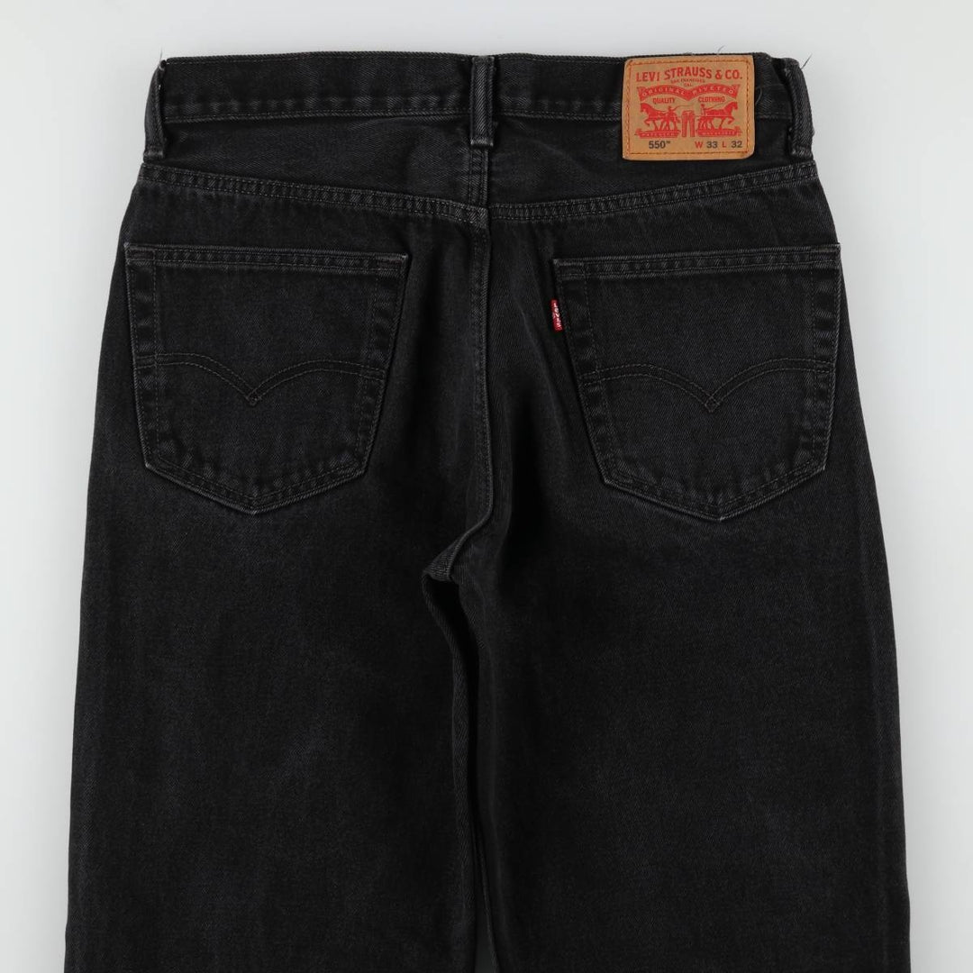 Levi's 550 Black Denim Tapered Denim Pants Men's W32 equivalent cotton black type Vintage Second Hand