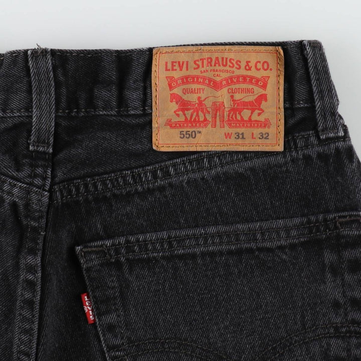 Levi's 550 Black Denim Tapered Denim Pants Men's W31 equivalent cotton black type Vintage Second Hand