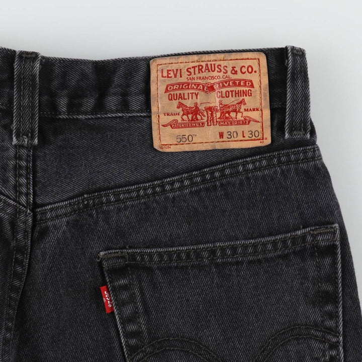 Levi's 550 Relaxed Fit Tapered Denim Pants, Black, Men's, Size W32 cotton black type Vintage Second Hand
