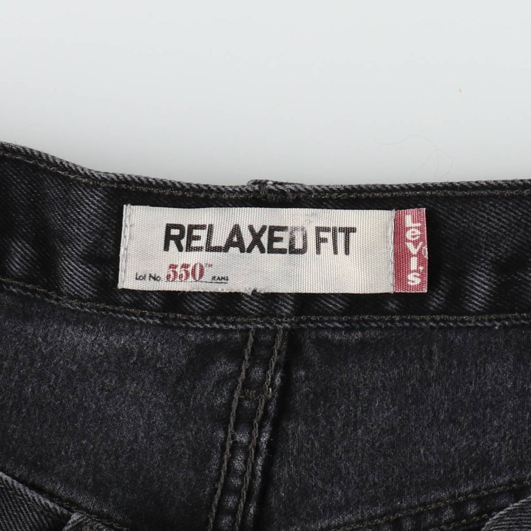 Levi's 550 Relaxed Fit Tapered Denim Pants, Black, Men's, Size W32 cotton black type Vintage Second Hand