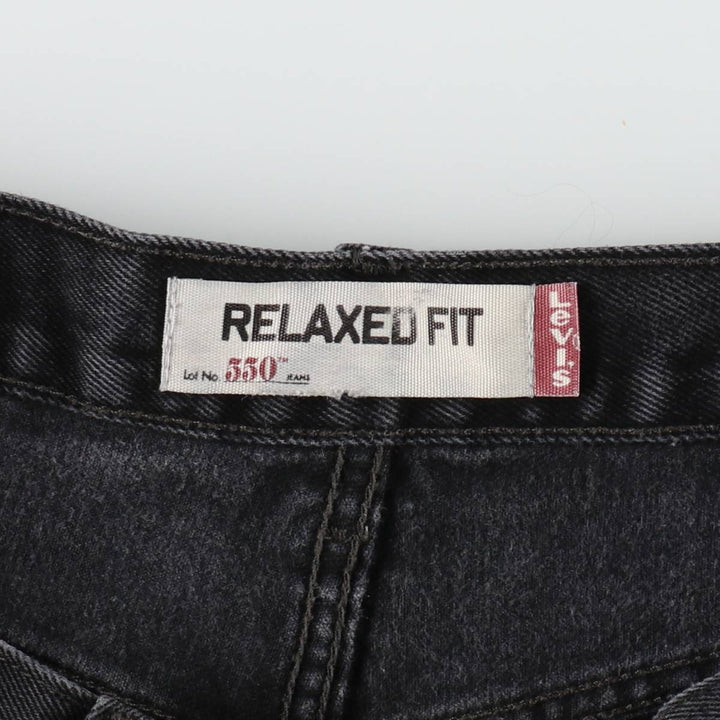 Levi's 550 Relaxed Fit Tapered Denim Pants, Black, Men's, Size W32 cotton black type Vintage Second Hand