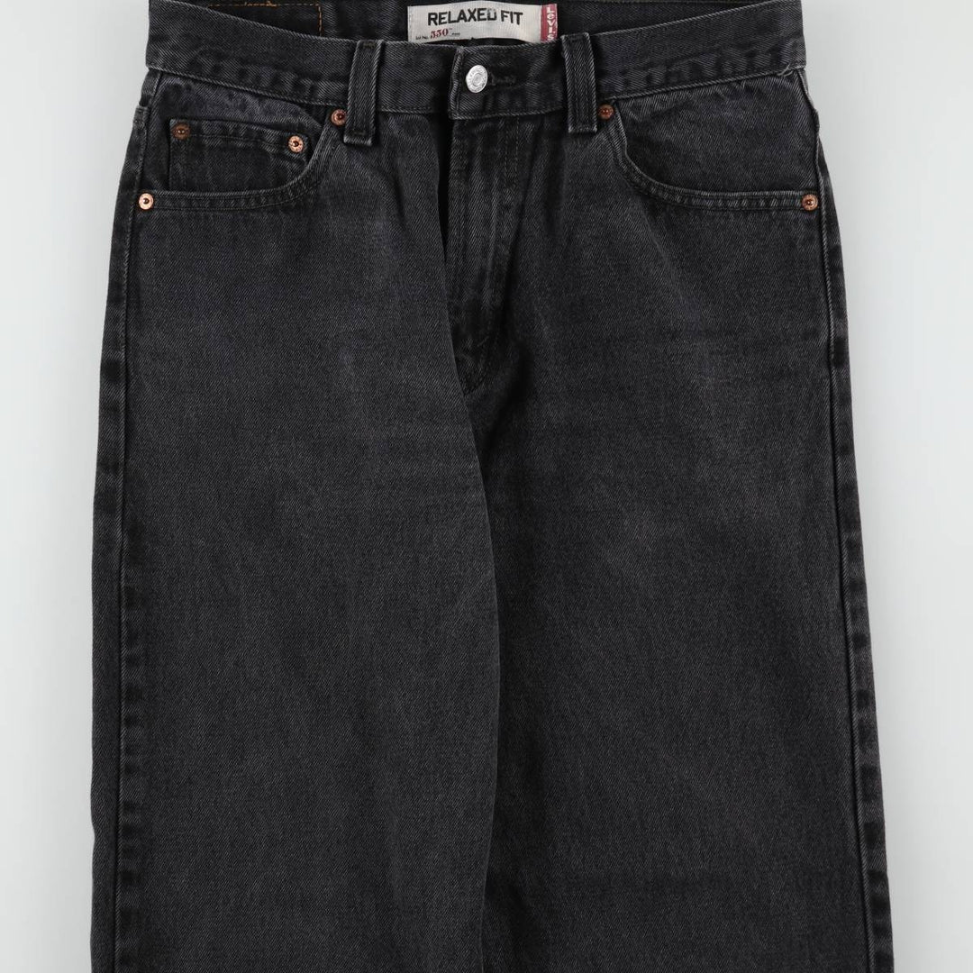 Levi's 550 Relaxed Fit Tapered Denim Pants, Black, Men's, Size W32 cotton black type Vintage Second Hand