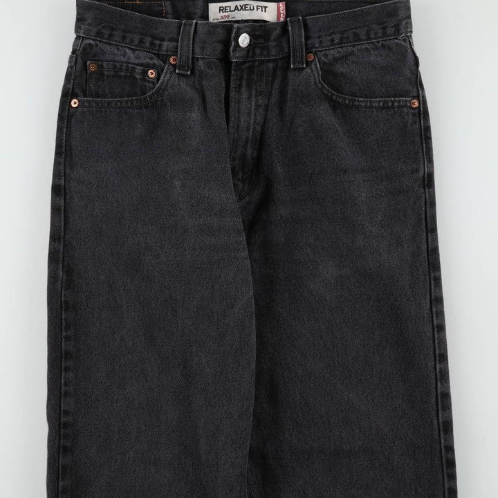 Levi's 550 Relaxed Fit Tapered Denim Pants, Black, Men's, Size W32 cotton black type Vintage Second Hand
