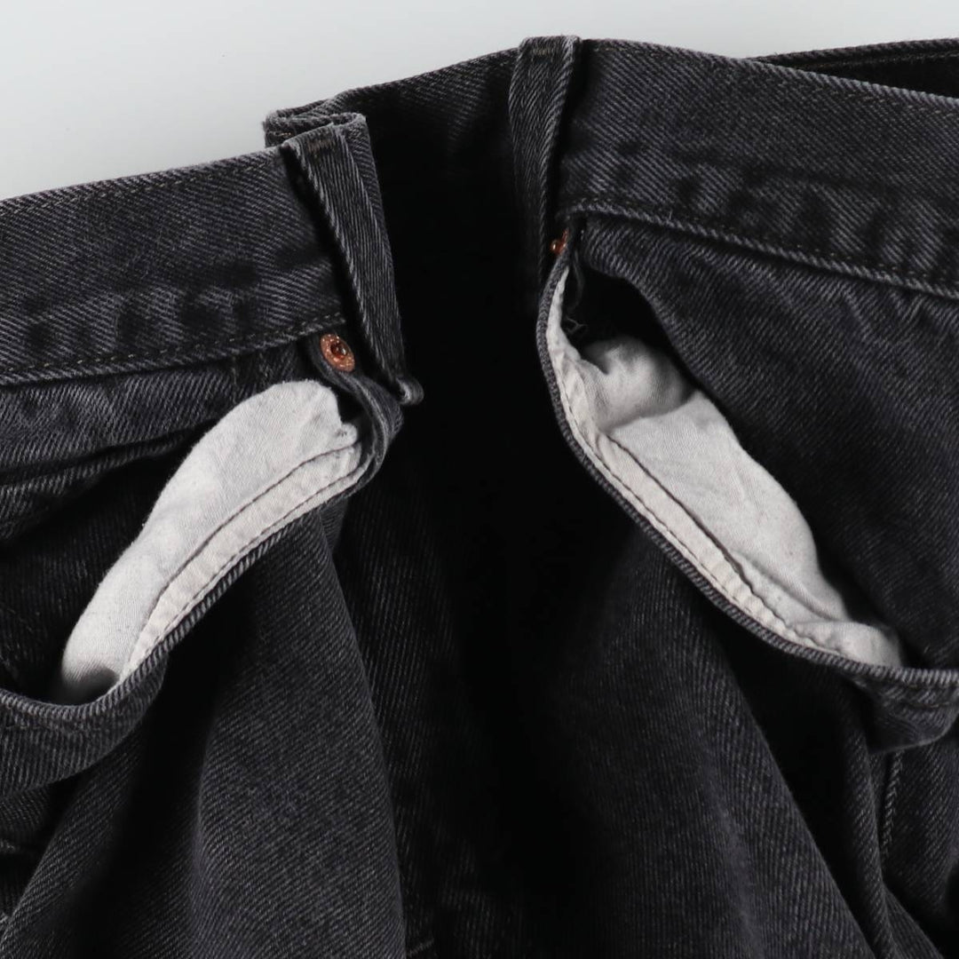 Levi's 550 Relaxed Fit Tapered Denim Pants, Black, Men's, Size W32 cotton black type Vintage Second Hand