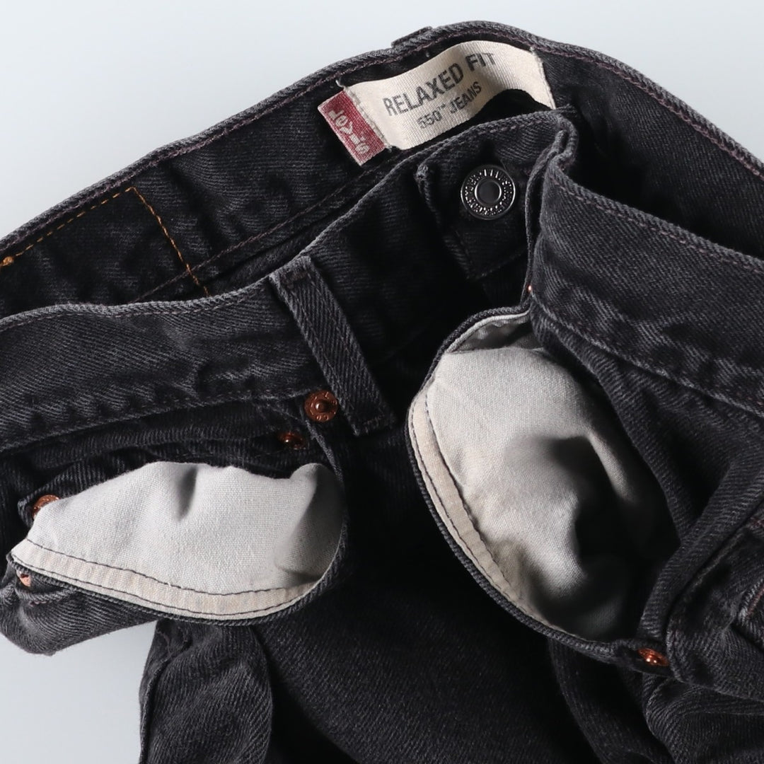 Levi's 550 Relaxed Fit Tapered Denim Pants, Black, Men's, Size W31 cotton black type Vintage Second Hand