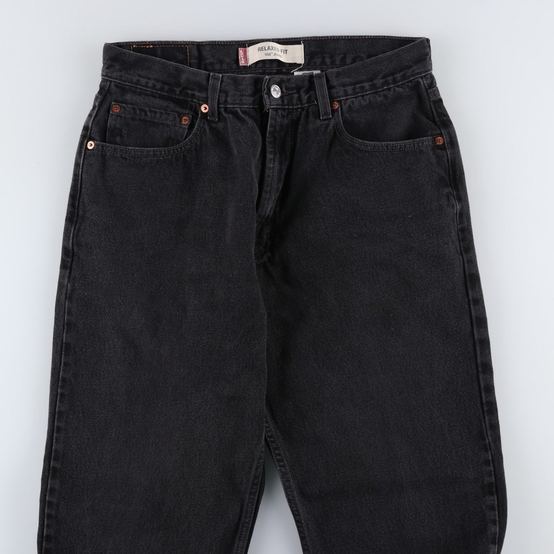 Levi's 550 Relaxed Fit Tapered Denim Pants, Black, Men's, Size W31 cotton black type Vintage Second Hand