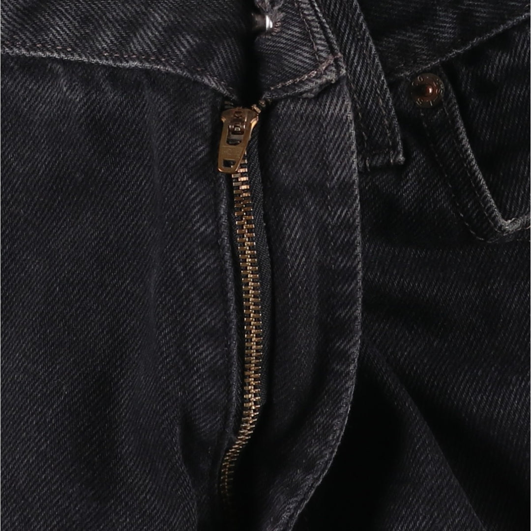 Levi's 550 Regular Fit Black Denim Tapered Jeans (Men's W36 equivalent) cotton black type Vintage Second Hand