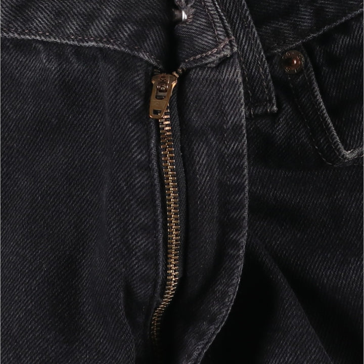 Levi's 550 Regular Fit Black Denim Tapered Jeans (Men's W36 equivalent) cotton black type Vintage Second Hand