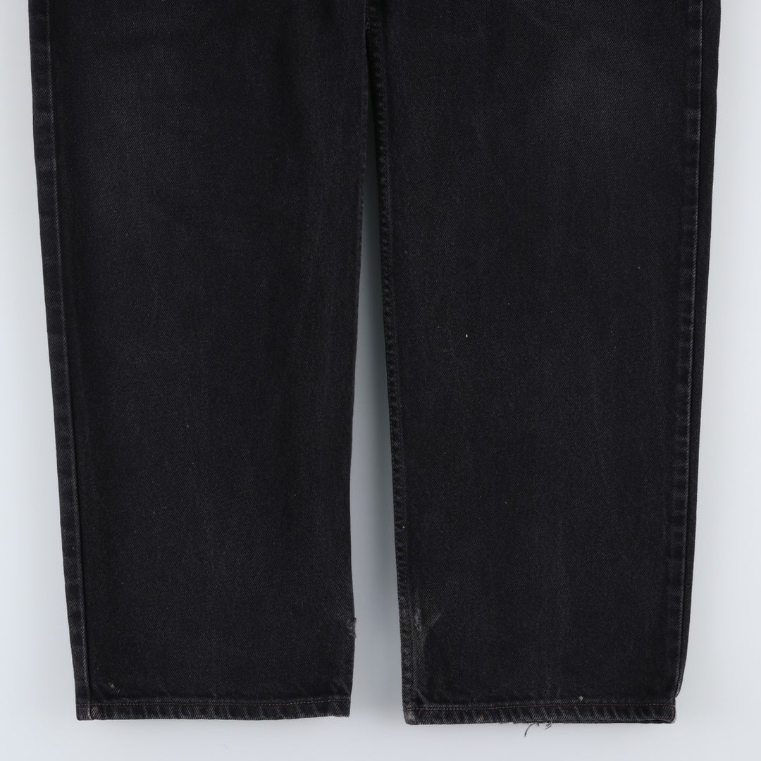 Levi's 550 Regular Fit Black Denim Tapered Jeans (Men's W36 equivalent) cotton black type Vintage Second Hand