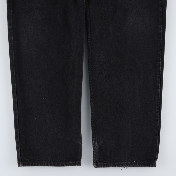 Levi's 550 Regular Fit Black Denim Tapered Jeans (Men's W36 equivalent) cotton black type Vintage Second Hand