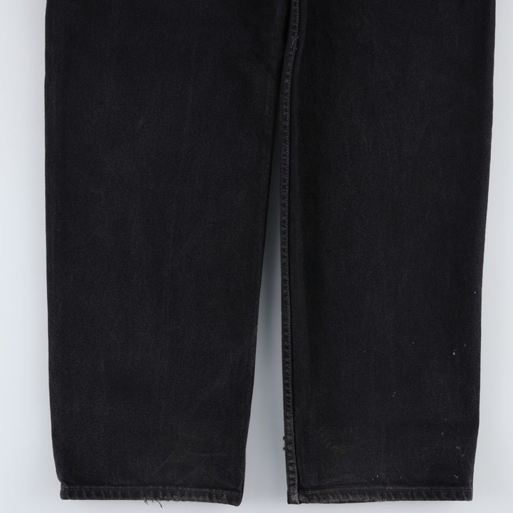 Levi's 550 Regular Fit Black Denim Tapered Jeans (Men's W36 equivalent) cotton black type Vintage Second Hand