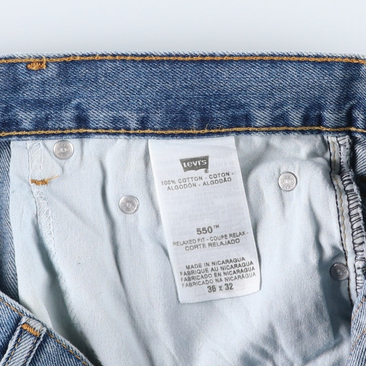 Levi's 550 Relaxed Fit Tapered Denim Pants for Men, W37 cotton blue type Vintage Second Hand
