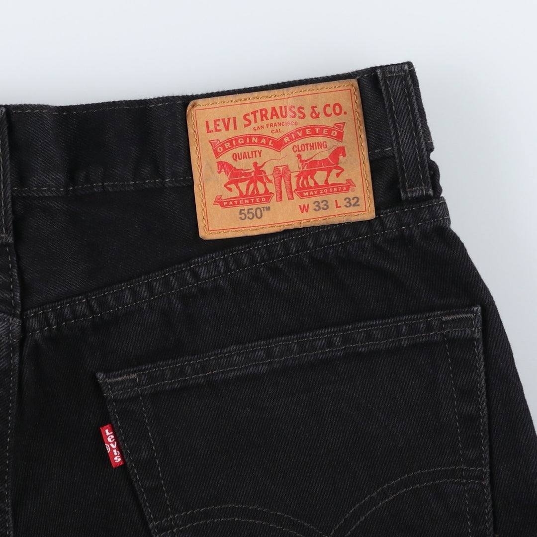 Levi's 550 Black Denim Tapered Denim Pants Men's W33 cotton black type Vintage Second Hand