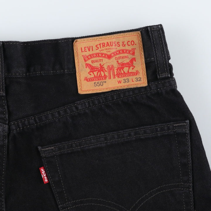 Levi's 550 Black Denim Tapered Denim Pants Men's W33 cotton black type Vintage Second Hand