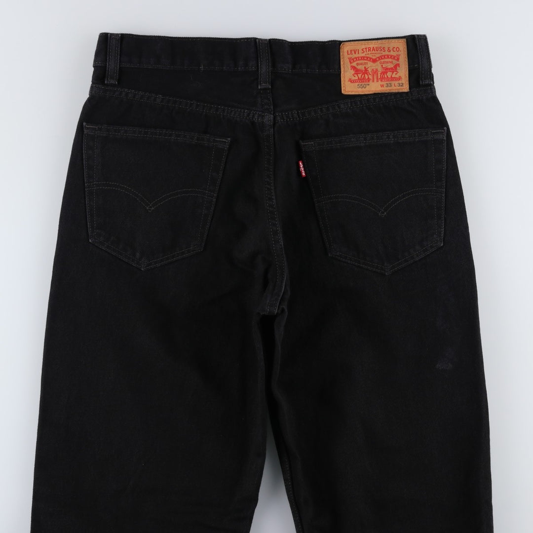 Levi's 550 Black Denim Tapered Denim Pants Men's W33 cotton black type Vintage Second Hand