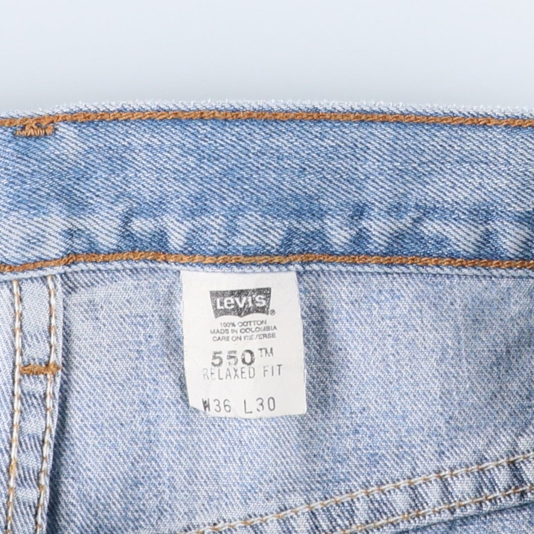 00'S Levi's 550 Relaxed Fit Tapered Denim Pants for Men, W35 cotton blue type Vintage Second Hand