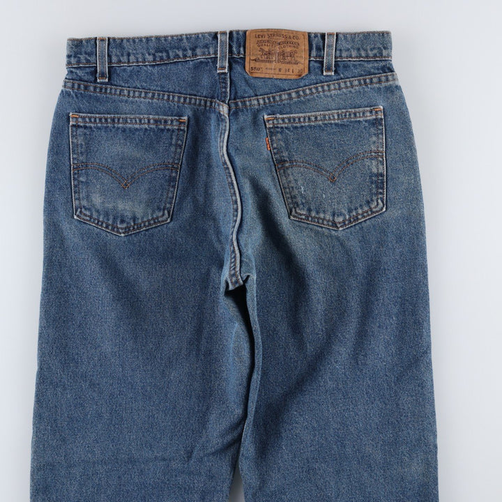 90'S Levi's 550 Relaxed Fit Orange Tab Tapered Denim Pants Made in USA Men's W33 Vintage cotton blue type Vintage Second Hand