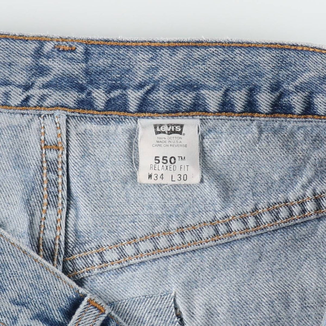 00'S Levi's 550 Relaxed Fit Tapered Denim Pants Made in USA Men's W34 cotton blue type Vintage Second Hand