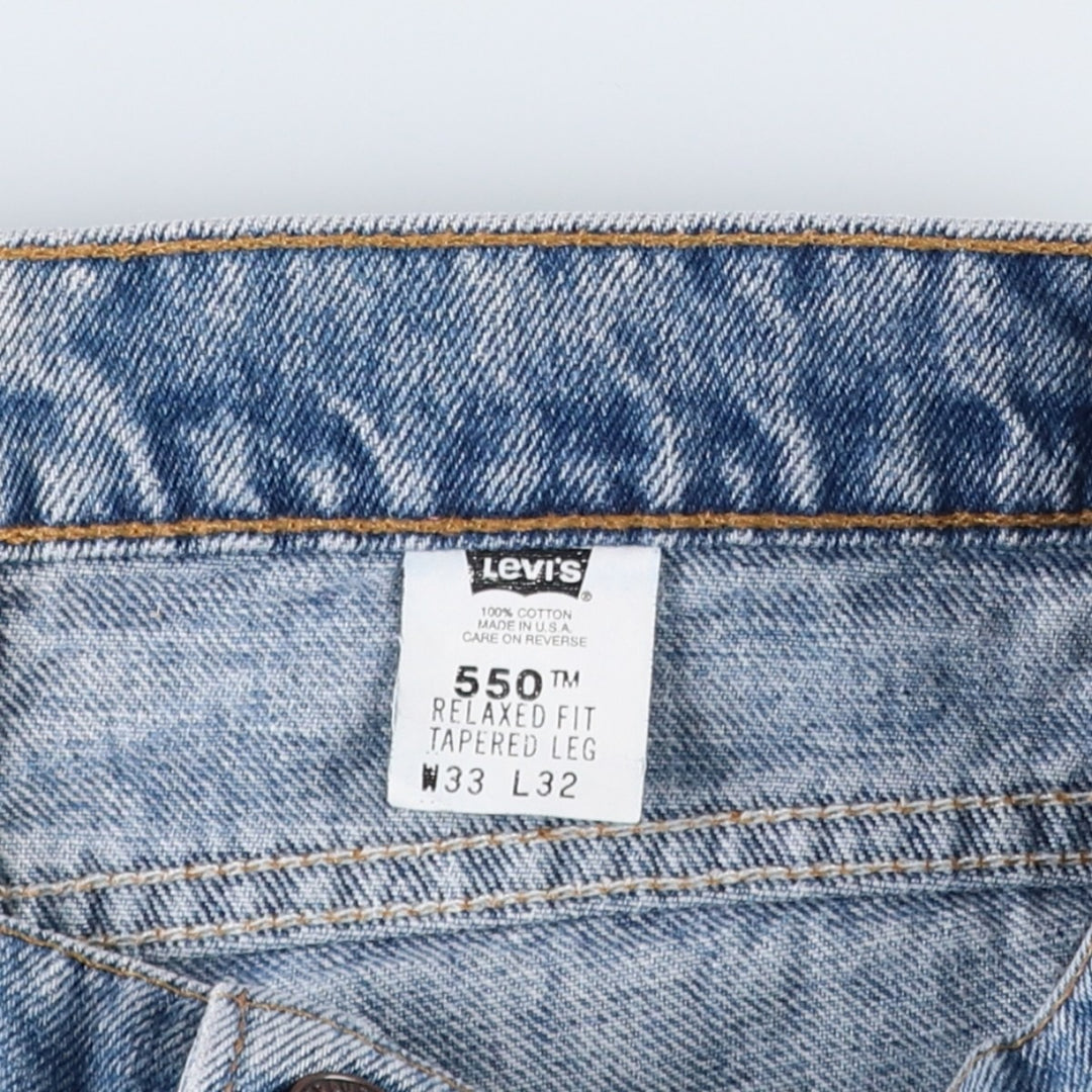 90'S Levi's 550 Relaxed Fit Tapered Leg Tapered Denim Pants Made in USA Men's W32 Vintage cotton blue type Vintage Second Hand