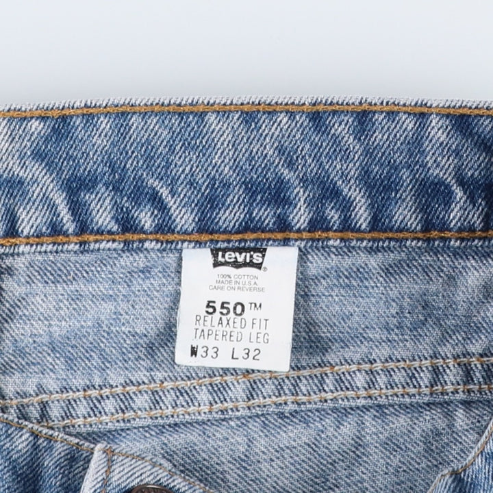 90'S Levi's 550 Relaxed Fit Tapered Leg Tapered Denim Pants Made in USA Men's W32 Vintage cotton blue type Vintage Second Hand
