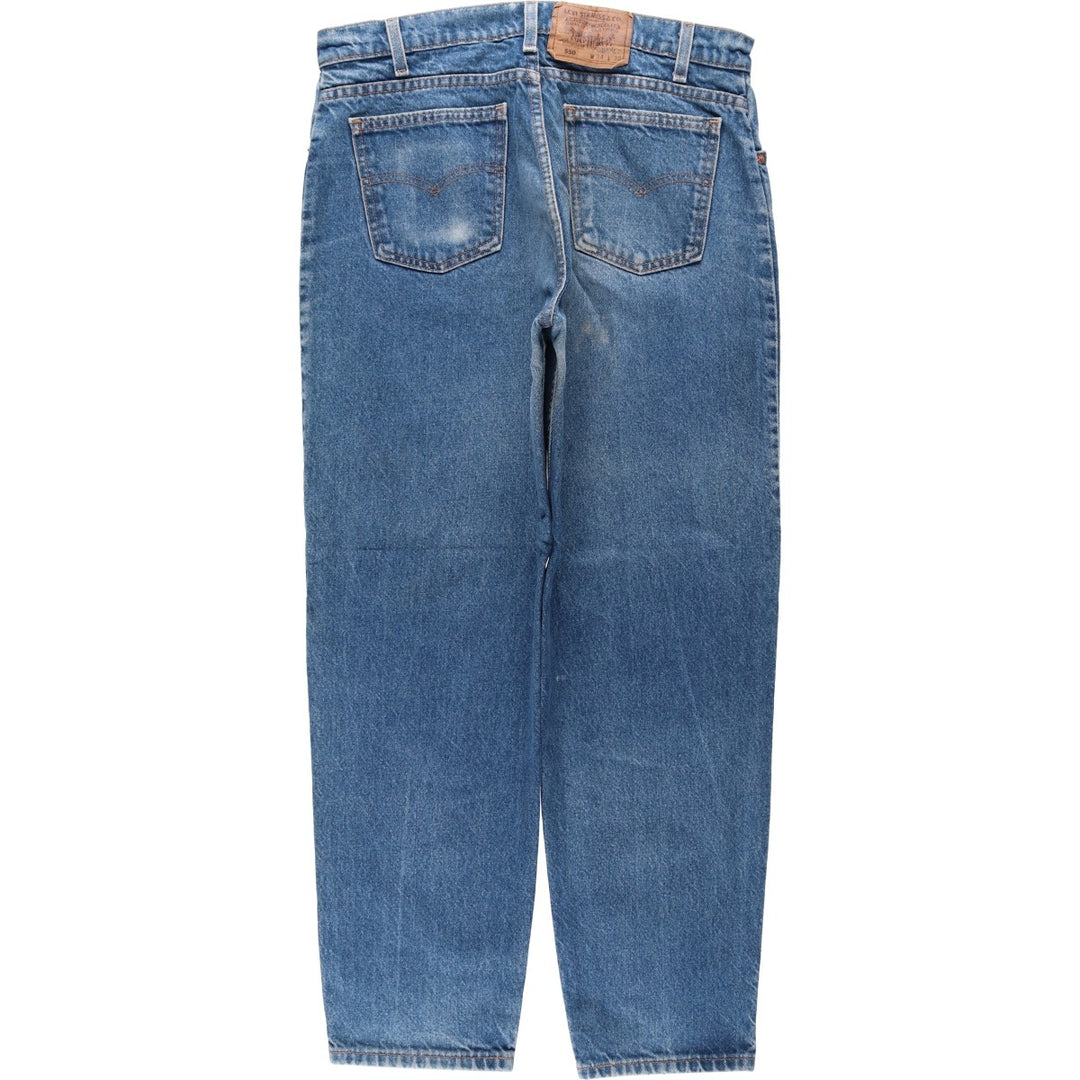 1990'S Levi's 40550-0215 Orange Tab Tapered Denim Pants, Made in USA, Men's W34 (approx.), Vintage cotton blue type Vintage Second Hand
