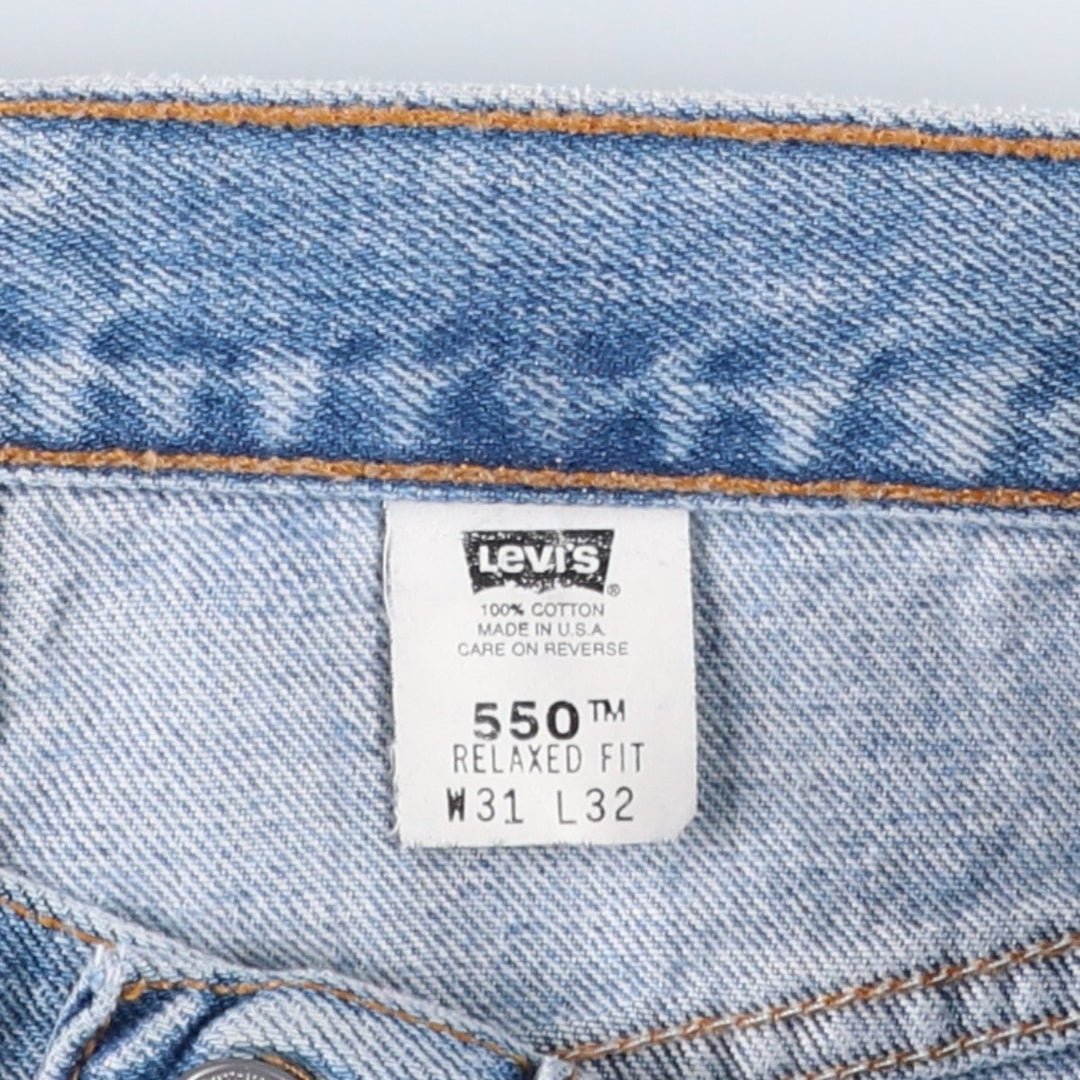 2000'S Levi's 550 Relaxed Fit Tapered Denim Pants, Made in USA, Men's Size W30 cotton blue type Vintage Second Hand