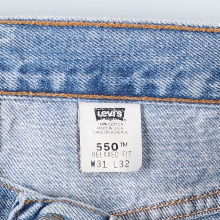 2000'S Levi's 550 Relaxed Fit Tapered Denim Pants, Made in USA, Men's Size W30 cotton blue type Vintage Second Hand