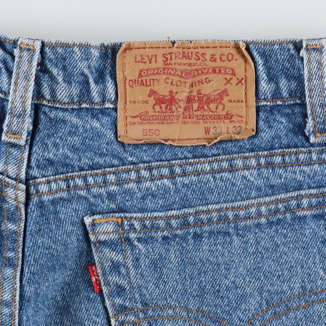 1990'S Levi's 550-4891 Tapered Denim Pants, Made in USA, Men's Size W31 (approx.), Vintage cotton blue type Vintage Second Hand