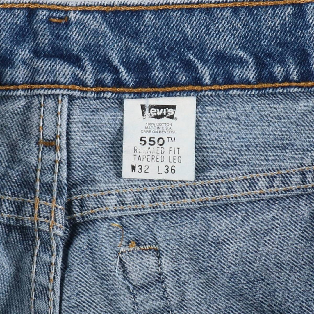 90'S Levi's 550 Relaxed Fit Tapered Leg Tapered Denim Pants Made in USA Men's W31 Vintage cotton blue type Vintage Second Hand