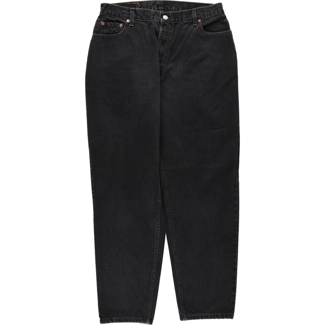 90'S Levi's 550 Relaxed Fit Tapered Black Denim Pants, Made in the USA, Men's Size 33, Vintage cotton black type Vintage Second Hand