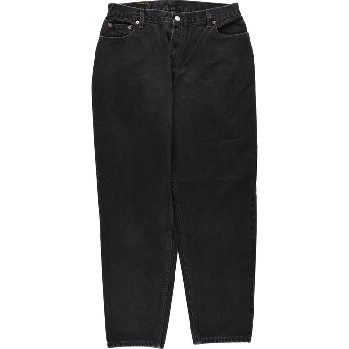90'S Levi's 550 Relaxed Fit Tapered Black Denim Pants, Made in the USA, Men's Size 33, Vintage cotton black type Vintage Second Hand