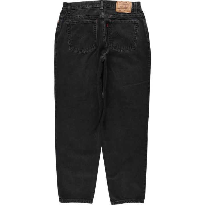 90'S Levi's 550 Relaxed Fit Tapered Black Denim Pants, Made in the USA, Men's Size 33, Vintage cotton black type Vintage Second Hand