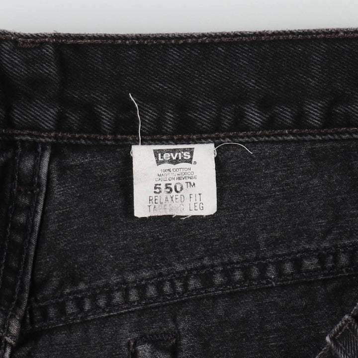 90'S Levi's 550 Relaxed Fit Tapered Black Denim Pants, Made in the USA, Men's Size 33, Vintage cotton black type Vintage Second Hand