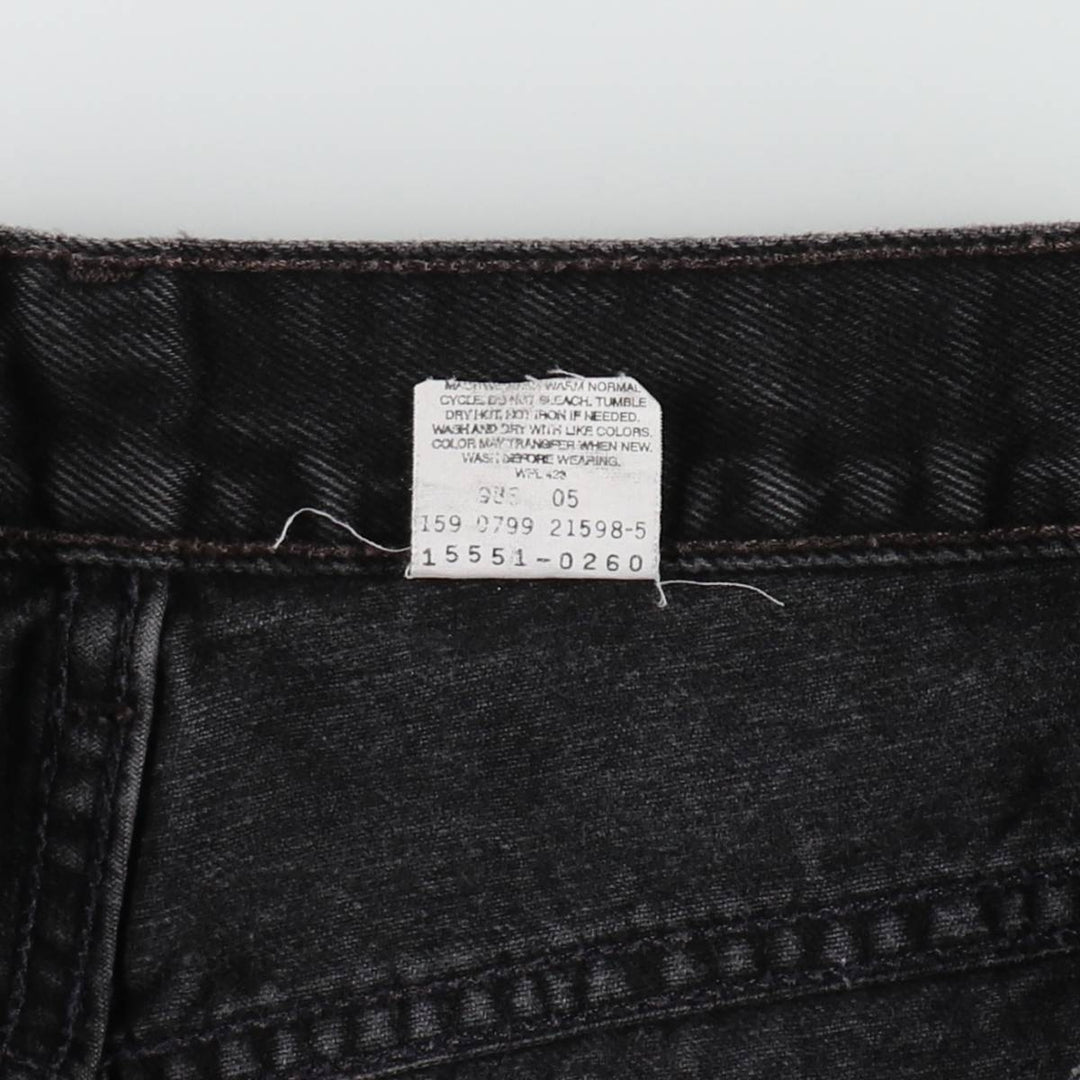 90'S Levi's 550 Relaxed Fit Tapered Black Denim Pants, Made in the USA, Men's Size 33, Vintage cotton black type Vintage Second Hand