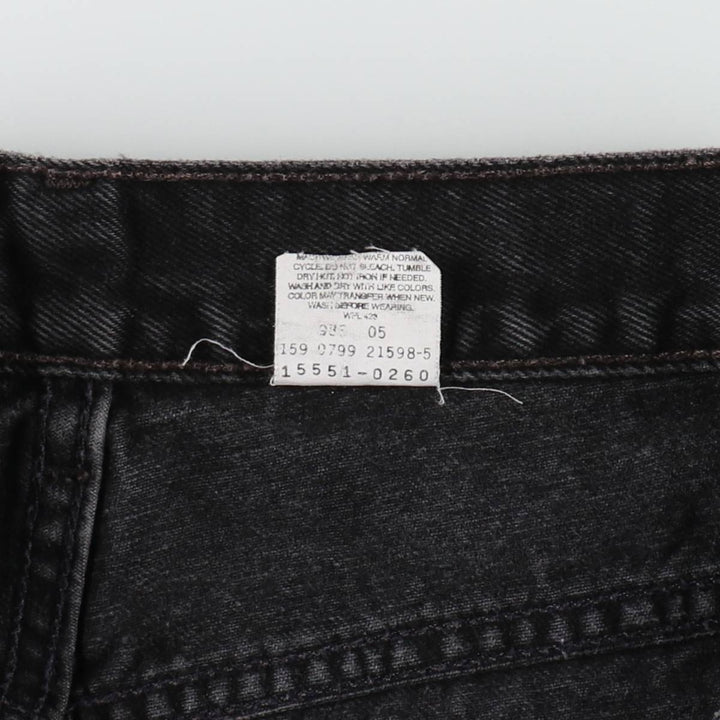 90'S Levi's 550 Relaxed Fit Tapered Black Denim Pants, Made in the USA, Men's Size 33, Vintage cotton black type Vintage Second Hand