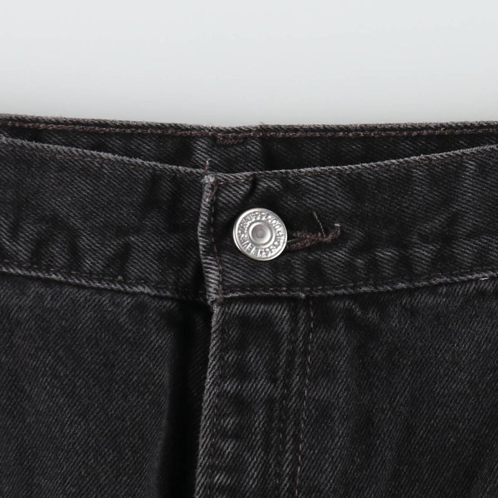 90'S Levi's 550 Relaxed Fit Tapered Black Denim Pants, Made in the USA, Men's Size 33, Vintage cotton black type Vintage Second Hand