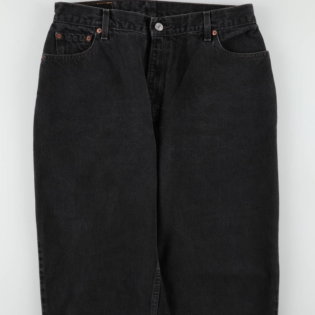 90'S Levi's 550 Relaxed Fit Tapered Black Denim Pants, Made in the USA, Men's Size 33, Vintage cotton black type Vintage Second Hand