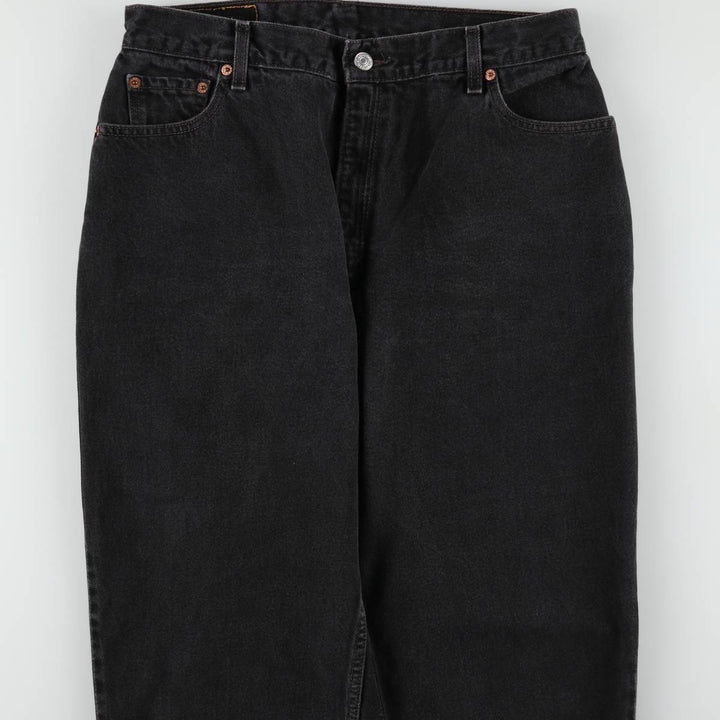 90'S Levi's 550 Relaxed Fit Tapered Black Denim Pants, Made in the USA, Men's Size 33, Vintage cotton black type Vintage Second Hand
