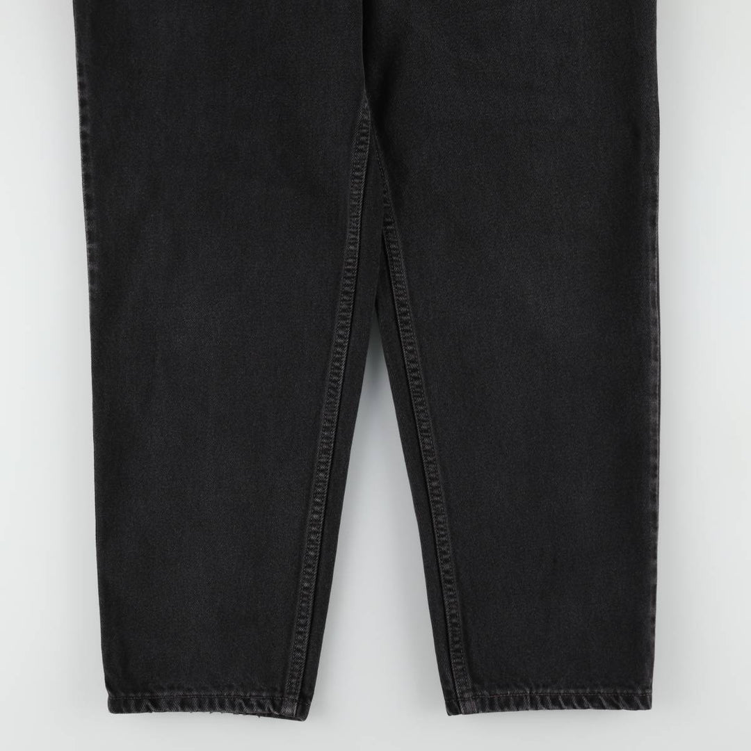 90'S Levi's 550 Relaxed Fit Tapered Black Denim Pants, Made in the USA, Men's Size 33, Vintage cotton black type Vintage Second Hand