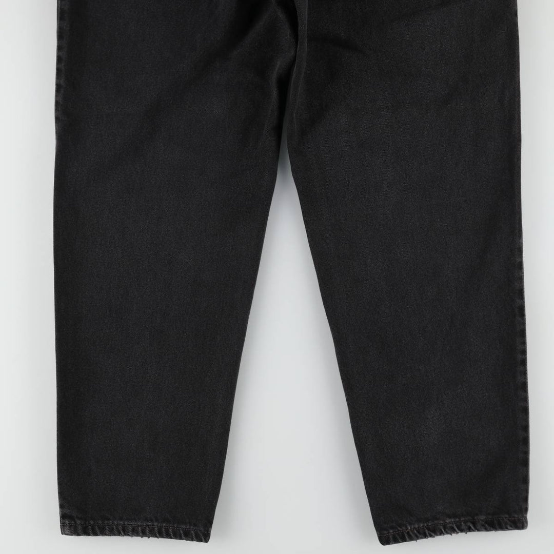90'S Levi's 550 Relaxed Fit Tapered Black Denim Pants, Made in the USA, Men's Size 33, Vintage cotton black type Vintage Second Hand