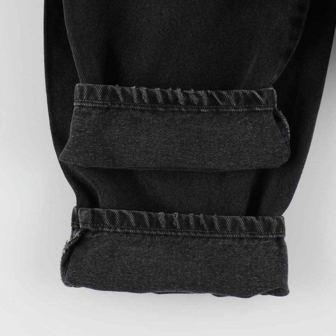 90'S Levi's 550 Relaxed Fit Tapered Black Denim Pants, Made in the USA, Men's Size 33, Vintage cotton black type Vintage Second Hand