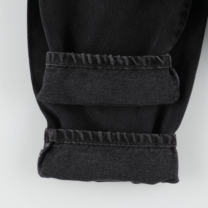 90'S Levi's 550 Relaxed Fit Tapered Black Denim Pants, Made in the USA, Men's Size 33, Vintage cotton black type Vintage Second Hand