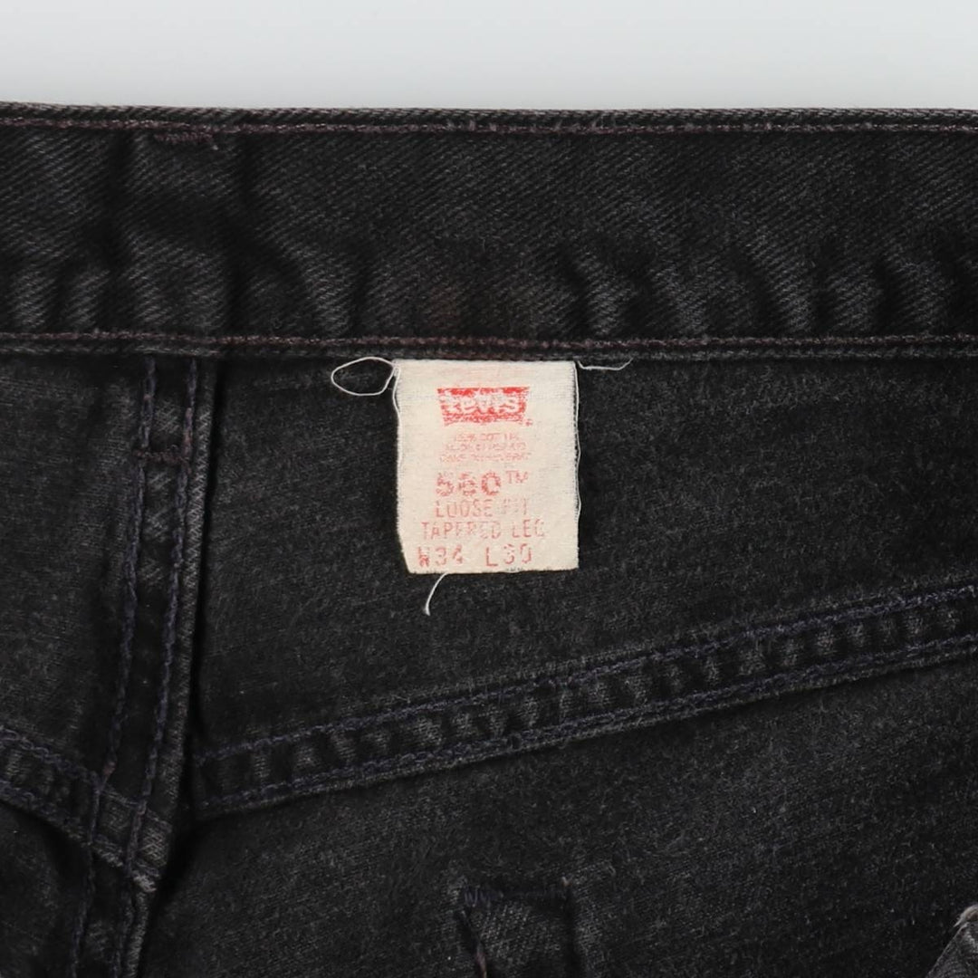 2000'S Levi's 560 Loose Fit Tapered Leg Black Denim Pants, Men's Size 34 cotton black type Vintage Second Hand