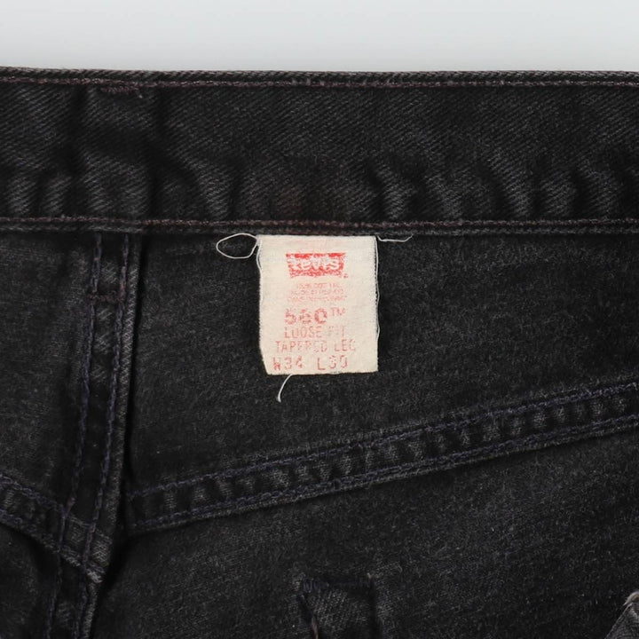 2000'S Levi's 560 Loose Fit Tapered Leg Black Denim Pants, Men's Size 34 cotton black type Vintage Second Hand
