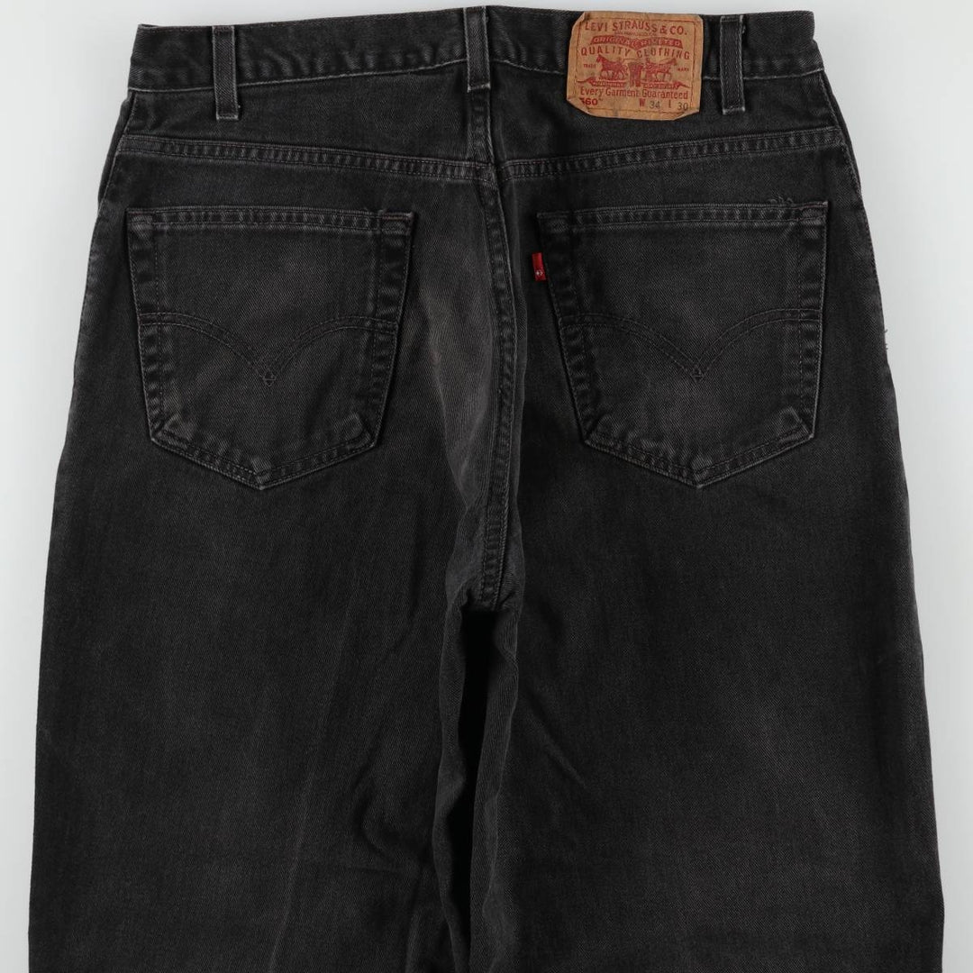 2000'S Levi's 560 Loose Fit Tapered Leg Black Denim Pants, Men's Size 34 cotton black type Vintage Second Hand