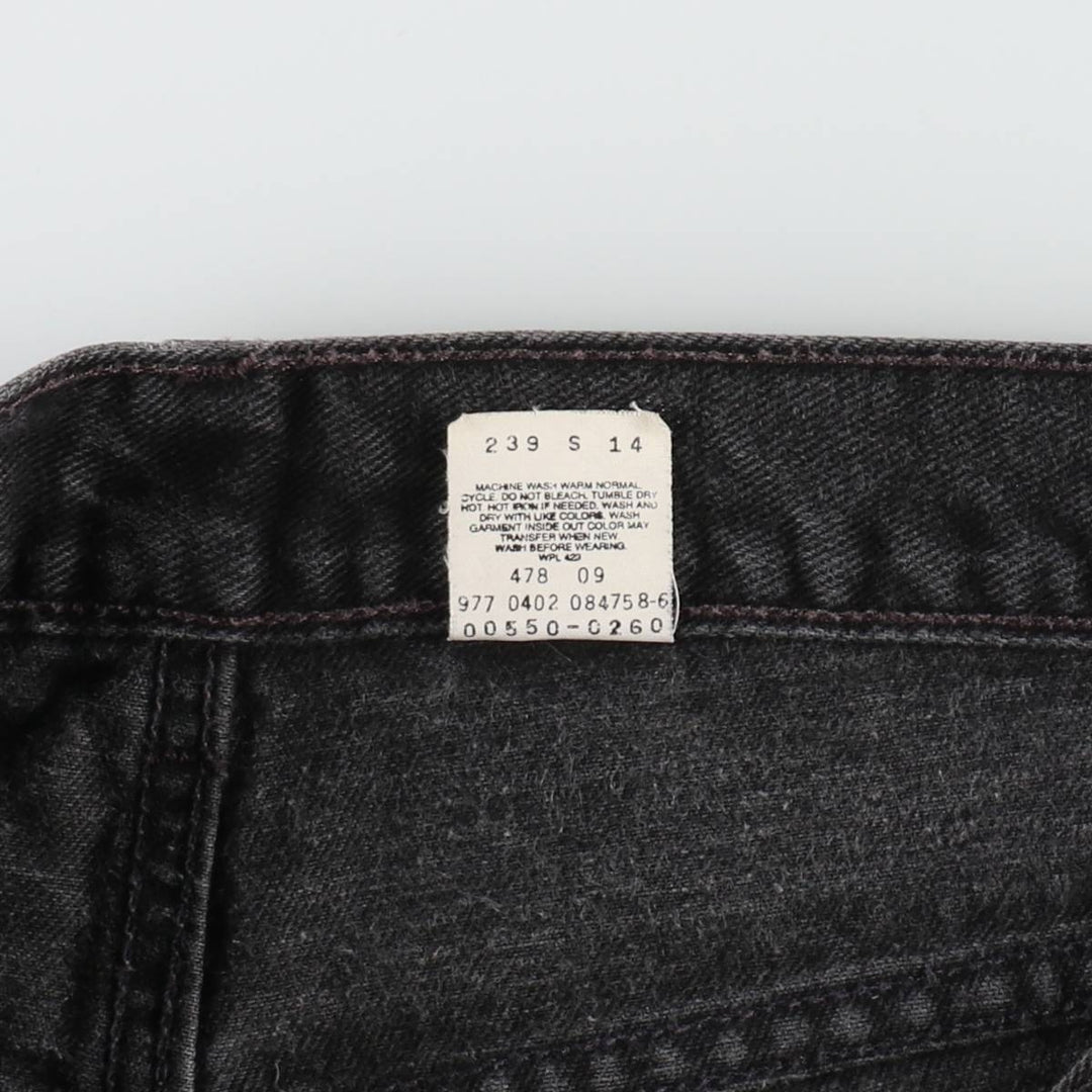 00'S Levi's 550 Relaxed Fit Black Denim Tapered Denim Pants Men's W32 cotton black type Vintage Second Hand
