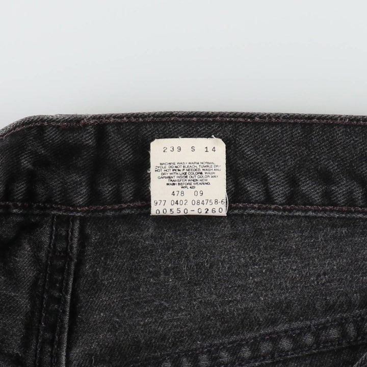 00'S Levi's 550 Relaxed Fit Black Denim Tapered Denim Pants Men's W32 cotton black type Vintage Second Hand