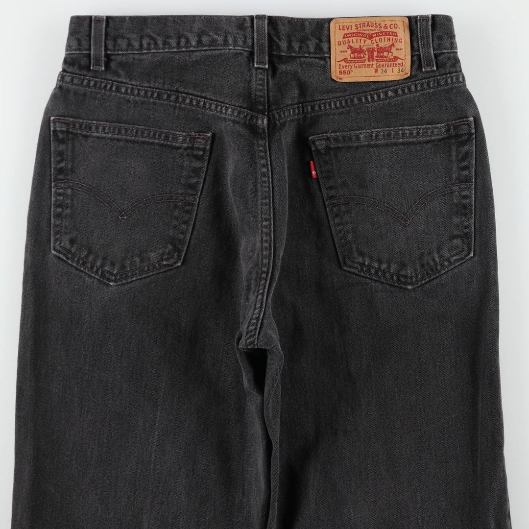 00'S Levi's 550 Relaxed Fit Black Denim Tapered Denim Pants Men's W32 cotton black type Vintage Second Hand